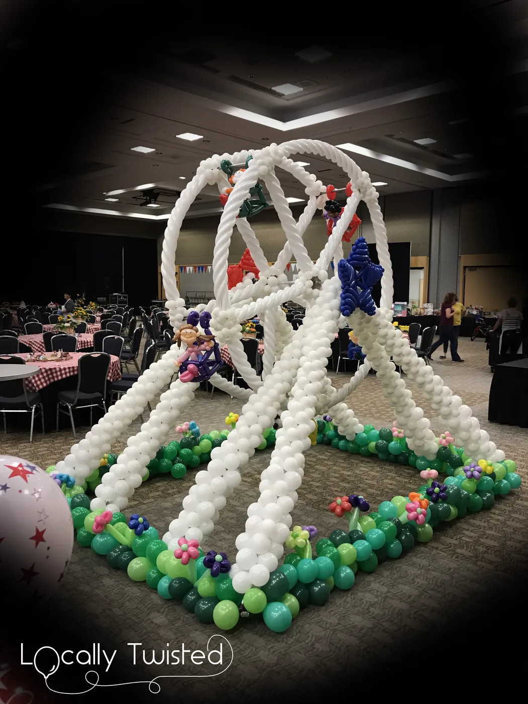 Balloon Ferris wheel installation at a Utah public event